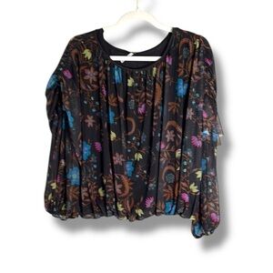 Free People Wildflower Honey Mesh Blouse Size Medium